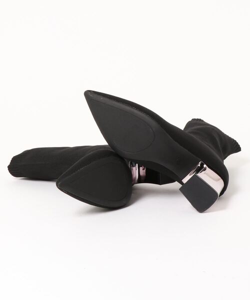 Jasmine Grandiflorum（ジャスミングランディフローラム）の「【Jasmine】7㎝ヒール　楽々♪太ヒールソックスブーツ（ブーツ・レディース・ブラック/ベージュ・25.5cm/23.0cm/24.0cm/25.0cm/23.5cm/24.5cm/22.0cm/22.5cm/26.0cm）」の6枚目の写真