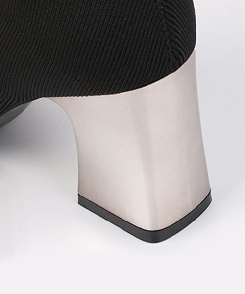 Jasmine Grandiflorum（ジャスミングランディフローラム）の「【Jasmine】7㎝ヒール　楽々♪太ヒールソックスブーツ（ブーツ・レディース・ブラック/ベージュ・25.5cm/23.0cm/24.0cm/25.0cm/23.5cm/24.5cm/22.0cm/22.5cm/26.0cm）」の12枚目の写真