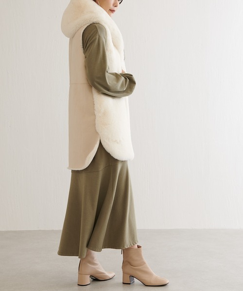 BONbazaar（ボンバザール）の「★OT★裾フレア切替ワンピース（ワンピース・レディース・カーキ/オフホワイト/チャコールグレー・FREE）」の12枚目の写真