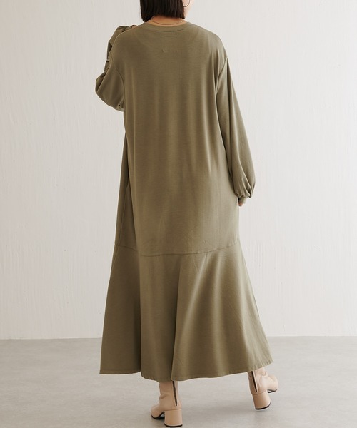 BONbazaar（ボンバザール）の「★OT★裾フレア切替ワンピース（ワンピース・レディース・カーキ/オフホワイト/チャコールグレー・FREE）」の14枚目の写真