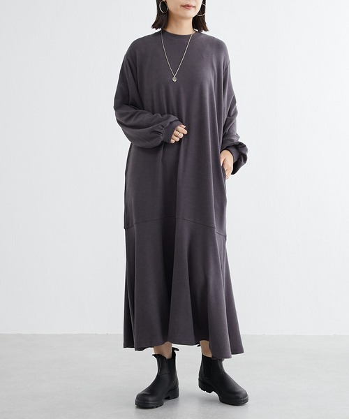 BONbazaar（ボンバザール）の「★OT★裾フレア切替ワンピース（ワンピース・レディース・カーキ/オフホワイト/チャコールグレー・FREE）」の16枚目の写真