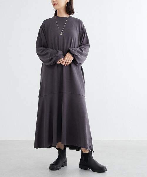 BONbazaar（ボンバザール）の「★OT★裾フレア切替ワンピース（ワンピース・レディース・カーキ/オフホワイト/チャコールグレー・FREE）」の17枚目の写真