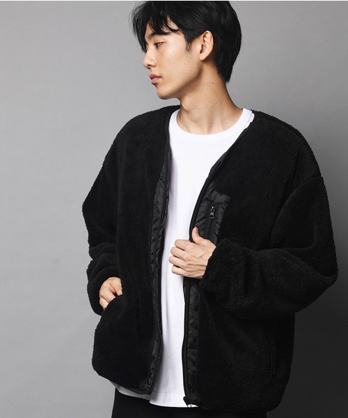 JACKROSE(ジャックローズ)の「WEB限定 JE-CRS0-シェルパフリースジップカーディガン(カーディガン/ボレロ・メンズ・ブラック/グレー・M/L)」の1枚目の写真