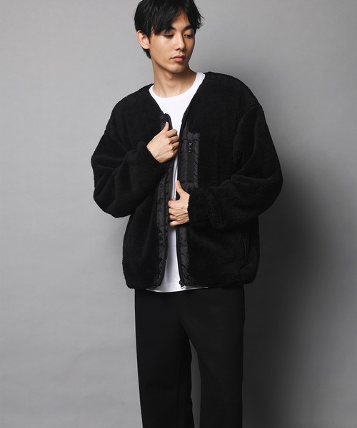 JACKROSE(ジャックローズ)の「WEB限定 JE-CRS0-シェルパフリースジップカーディガン(カーディガン/ボレロ・メンズ・ブラック/グレー・M/L)」の17枚目の写真