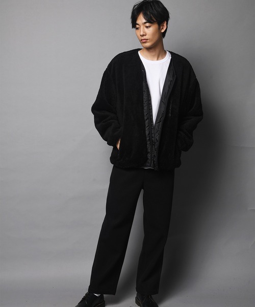 JACKROSE(ジャックローズ)の「WEB限定 JE-CRS0-シェルパフリースジップカーディガン(カーディガン/ボレロ・メンズ・ブラック/グレー・M/L)」の13枚目の写真