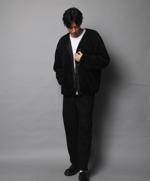 JACKROSE(ジャックローズ)の「WEB限定 JE-CRS0-シェルパフリースジップカーディガン(カーディガン/ボレロ・メンズ・ブラック/グレー・M/L)」の12枚目の写真