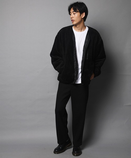 JACKROSE(ジャックローズ)の「WEB限定 JE-CRS0-シェルパフリースジップカーディガン(カーディガン/ボレロ・メンズ・ブラック/グレー・M/L)」の11枚目の写真