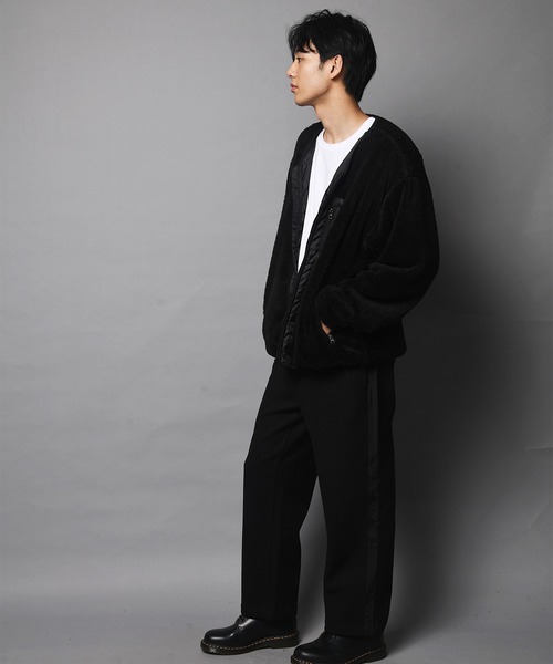 JACKROSE(ジャックローズ)の「WEB限定 JE-CRS0-シェルパフリースジップカーディガン(カーディガン/ボレロ・メンズ・ブラック/グレー・M/L)」の10枚目の写真