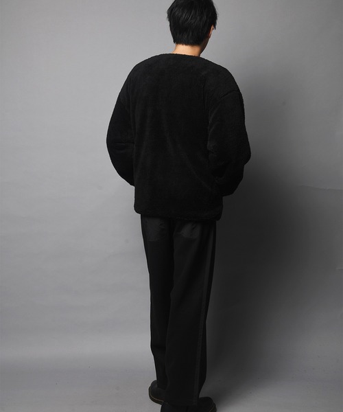 JACKROSE(ジャックローズ)の「WEB限定 JE-CRS0-シェルパフリースジップカーディガン(カーディガン/ボレロ・メンズ・ブラック/グレー・M/L)」の9枚目の写真