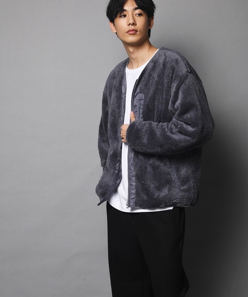 JACKROSE(ジャックローズ)の「WEB限定 JE-CRS0-シェルパフリースジップカーディガン(カーディガン/ボレロ・メンズ・ブラック/グレー・M/L)」の19枚目の写真