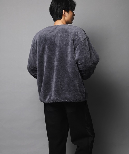 JACKROSE(ジャックローズ)の「WEB限定 JE-CRS0-シェルパフリースジップカーディガン(カーディガン/ボレロ・メンズ・ブラック/グレー・M/L)」の21枚目の写真