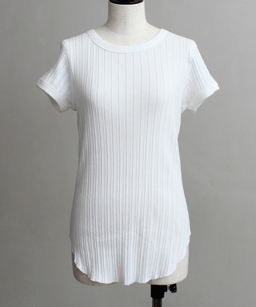 note et silence （ノートエシロンス）の「_◇et sort. コットンカシミヤジャガードテレコフレンチプルオーバー（Tシャツ/カットソー・レディース・ホワイト/ブラック・FREE）」の6枚目の写真