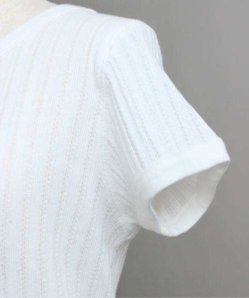 note et silence （ノートエシロンス）の「_◇et sort. コットンカシミヤジャガードテレコフレンチプルオーバー（Tシャツ/カットソー・レディース・ホワイト/ブラック・FREE）」の7枚目の写真