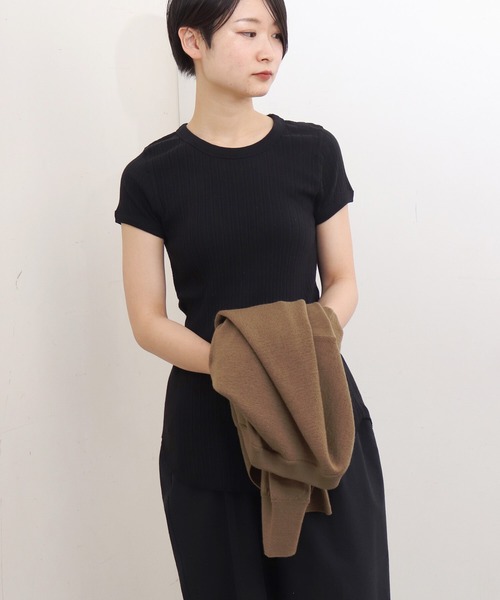 note et silence （ノートエシロンス）の「_◇et sort. コットンカシミヤジャガードテレコフレンチプルオーバー（Tシャツ/カットソー・レディース・ホワイト/ブラック・FREE）」の11枚目の写真