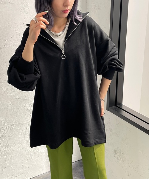 apres jour mignon(アプレジュールミニョン)の「ハーフジップスウェット【ZOZOTOWN限定アイテム】(スウェット・レディース・ブラック/パープル/マスタード/ナチュラル・X-LARGE/フリー)」の9枚目の写真