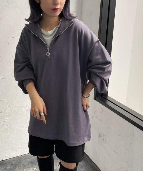 apres jour mignon(アプレジュールミニョン)の「ハーフジップスウェット【ZOZOTOWN限定アイテム】(スウェット・レディース・ブラック/パープル/マスタード/ナチュラル・X-LARGE/フリー)」の18枚目の写真