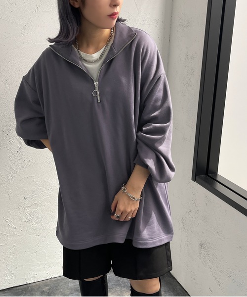 apres jour mignon(アプレジュールミニョン)の「ハーフジップスウェット【ZOZOTOWN限定アイテム】(スウェット・レディース・ブラック/パープル/マスタード/ナチュラル・X-LARGE/フリー)」の11枚目の写真