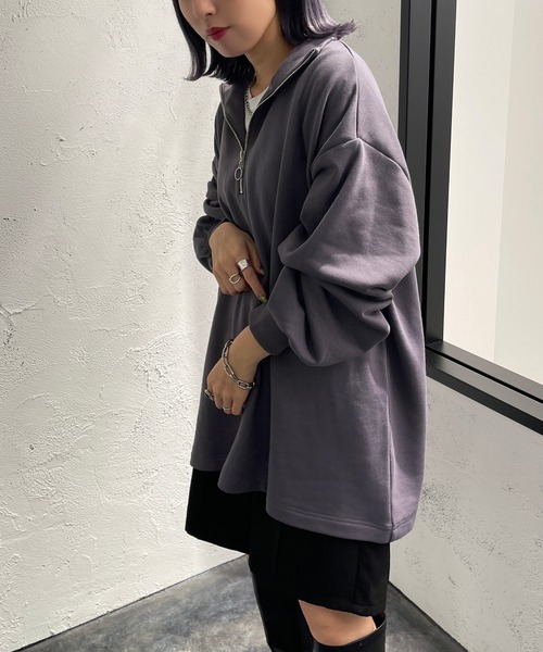 apres jour mignon(アプレジュールミニョン)の「ハーフジップスウェット【ZOZOTOWN限定アイテム】(スウェット・レディース・ブラック/パープル/マスタード/ナチュラル・X-LARGE/フリー)」の7枚目の写真