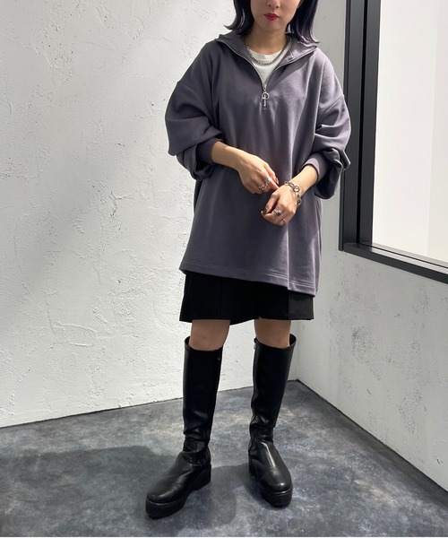 apres jour mignon(アプレジュールミニョン)の「ハーフジップスウェット【ZOZOTOWN限定アイテム】(スウェット・レディース・ブラック/パープル/マスタード/ナチュラル・X-LARGE/フリー)」の15枚目の写真