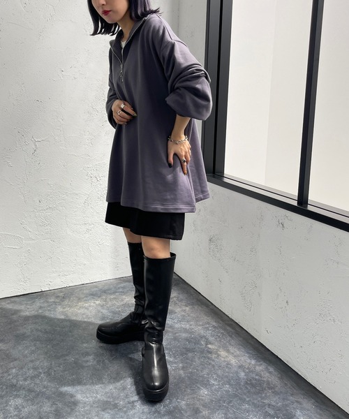apres jour mignon(アプレジュールミニョン)の「ハーフジップスウェット【ZOZOTOWN限定アイテム】(スウェット・レディース・ブラック/パープル/マスタード/ナチュラル・X-LARGE/フリー)」の22枚目の写真