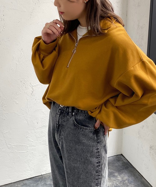 apres jour mignon(アプレジュールミニョン)の「ハーフジップスウェット【ZOZOTOWN限定アイテム】(スウェット・レディース・ブラック/パープル/マスタード/ナチュラル・X-LARGE/フリー)」の19枚目の写真