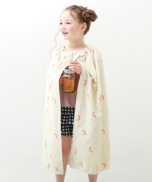 devirock（デビロック）の「ガールズラップタオル 80cm（スイムグッズ・キッズ・ホワイト/オフホワイト/ピンク/ブルー/ラベンダー/ブルー系その他/パープル系その他/ピンクベージュ/パープル/ブラック/その他15/その他13/その他14/その他12/その他11/ベージュ系その他/グリーン系その他・ONE SIZE）」の2枚目の写真