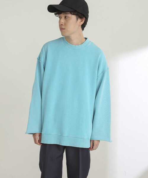 SENSE OF PLACE by URBAN RESEARCH（センスオブプレイスバイアーバンリサーチ）の「『ユニセックス』エクストラルーズケミカルスウェット（スウェット・メンズ・ライトブルー/ブラック/ピンク/イエロー/ブルー/ミント・MEDIUM/LARGE）」の10枚目の写真