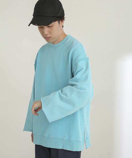 SENSE OF PLACE by URBAN RESEARCH（センスオブプレイスバイアーバンリサーチ）の「『ユニセックス』エクストラルーズケミカルスウェット（スウェット・メンズ・ライトブルー/ブラック/ピンク/イエロー/ブルー/ミント・MEDIUM/LARGE）」の9枚目の写真