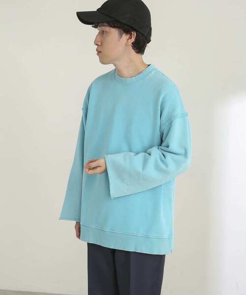 SENSE OF PLACE by URBAN RESEARCH（センスオブプレイスバイアーバンリサーチ）の「『ユニセックス』エクストラルーズケミカルスウェット（スウェット・メンズ・ライトブルー/ブラック/ピンク/イエロー/ブルー/ミント・MEDIUM/LARGE）」の13枚目の写真