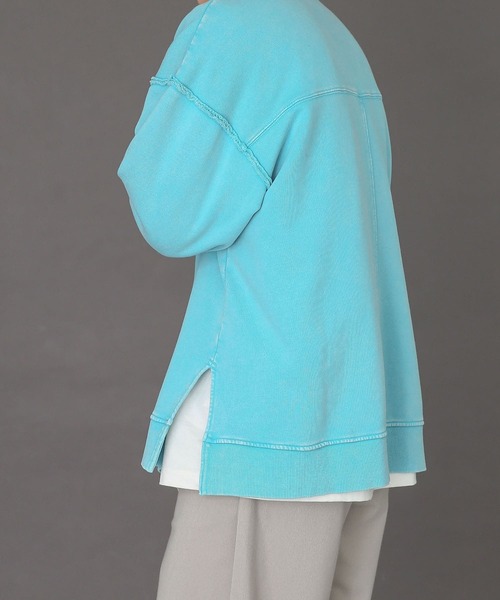 SENSE OF PLACE by URBAN RESEARCH（センスオブプレイスバイアーバンリサーチ）の「『ユニセックス』エクストラルーズケミカルスウェット（スウェット・メンズ・ライトブルー/ブラック/ピンク/イエロー/ブルー/ミント・MEDIUM/LARGE）」の16枚目の写真