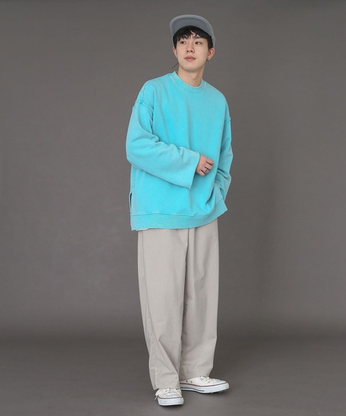 SENSE OF PLACE by URBAN RESEARCH（センスオブプレイスバイアーバンリサーチ）の「『ユニセックス』エクストラルーズケミカルスウェット（スウェット・メンズ・ライトブルー/ブラック/ピンク/イエロー/ブルー/ミント・MEDIUM/LARGE）」の18枚目の写真