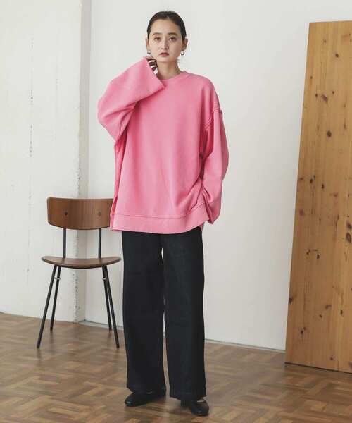 SENSE OF PLACE by URBAN RESEARCH（センスオブプレイスバイアーバンリサーチ）の「『ユニセックス』エクストラルーズケミカルスウェット（スウェット・メンズ・ライトブルー/ブラック/ピンク/イエロー/ブルー/ミント・MEDIUM/LARGE）」の20枚目の写真