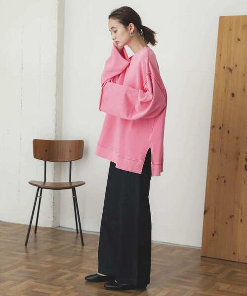 SENSE OF PLACE by URBAN RESEARCH（センスオブプレイスバイアーバンリサーチ）の「『ユニセックス』エクストラルーズケミカルスウェット（スウェット・メンズ・ライトブルー/ブラック/ピンク/イエロー/ブルー/ミント・MEDIUM/LARGE）」の21枚目の写真