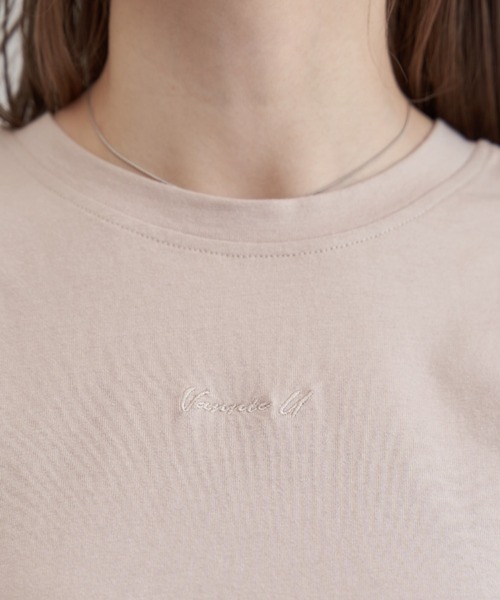 VANNIE U（ヴァニーユー）の「ニュアンスロゴTシャツ（Tシャツ/カットソー・レディース・ホワイト/ブラック/ベージュ/レッド/グリーン/ピンク・FREE）」の8枚目の写真