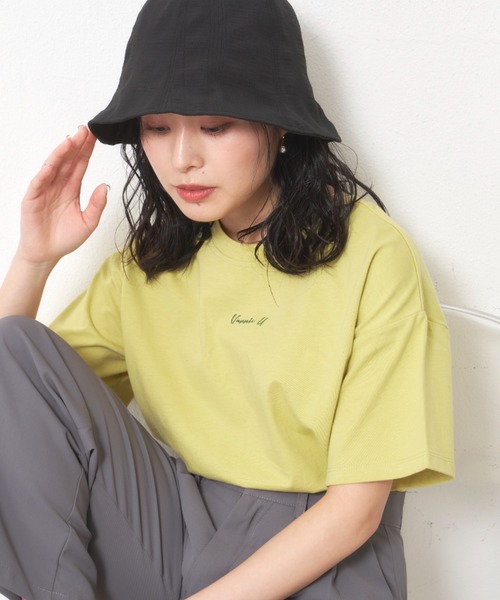 VANNIE U（ヴァニーユー）の「ニュアンスロゴTシャツ（Tシャツ/カットソー・レディース・ホワイト/ブラック/ベージュ/レッド/グリーン/ピンク・FREE）」の14枚目の写真