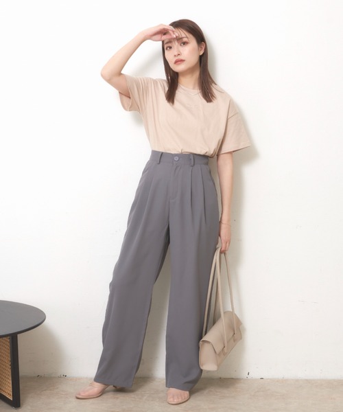 VANNIE U（ヴァニーユー）の「ニュアンスロゴTシャツ（Tシャツ/カットソー・レディース・ホワイト/ブラック/ベージュ/レッド/グリーン/ピンク・FREE）」の20枚目の写真