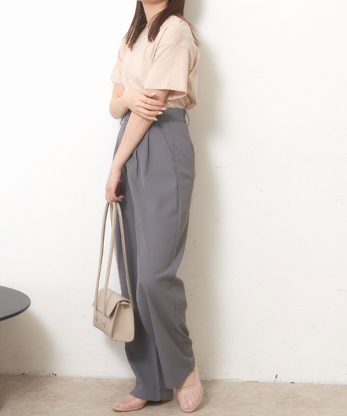 VANNIE U（ヴァニーユー）の「ニュアンスロゴTシャツ（Tシャツ/カットソー・レディース・ホワイト/ブラック/ベージュ/レッド/グリーン/ピンク・FREE）」の21枚目の写真