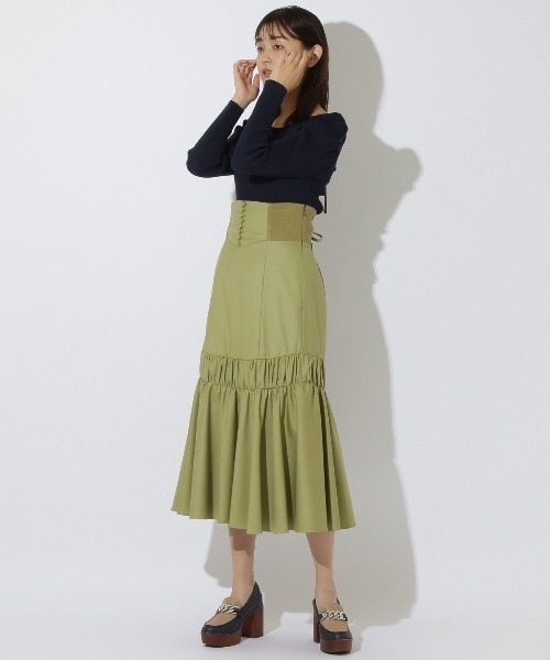 REDYAZEL（レディアゼル）の「バックリボンパワショルリブニット（ニット/セーター・レディース・オフホワイト/イエロー/ブルー/ネイビー・FREE）」の19枚目の写真