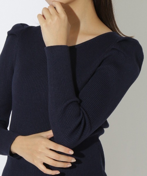 REDYAZEL（レディアゼル）の「バックリボンパワショルリブニット（ニット/セーター・レディース・オフホワイト/イエロー/ブルー/ネイビー・FREE）」の20枚目の写真