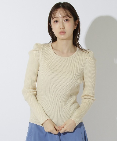 REDYAZEL（レディアゼル）の「バックリボンパワショルリブニット（ニット/セーター・レディース・オフホワイト/イエロー/ブルー/ネイビー・FREE）」の7枚目の写真