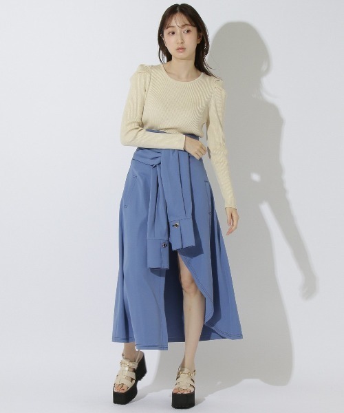 REDYAZEL（レディアゼル）の「バックリボンパワショルリブニット（ニット/セーター・レディース・オフホワイト/イエロー/ブルー/ネイビー・FREE）」の10枚目の写真