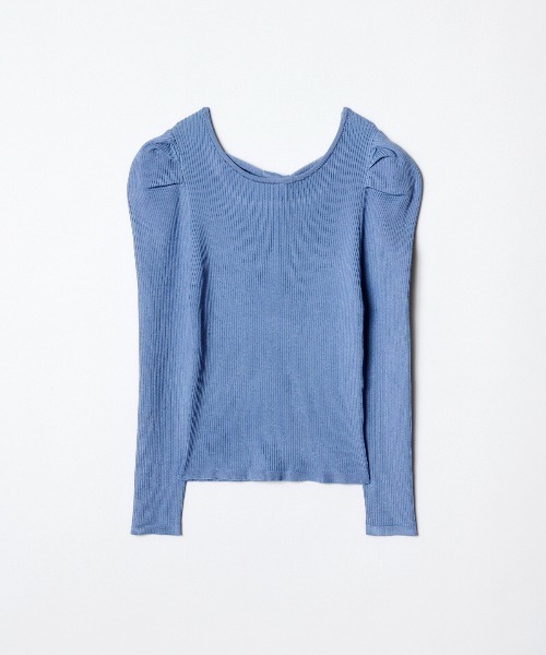 REDYAZEL（レディアゼル）の「バックリボンパワショルリブニット（ニット/セーター・レディース・オフホワイト/イエロー/ブルー/ネイビー・FREE）」の22枚目の写真