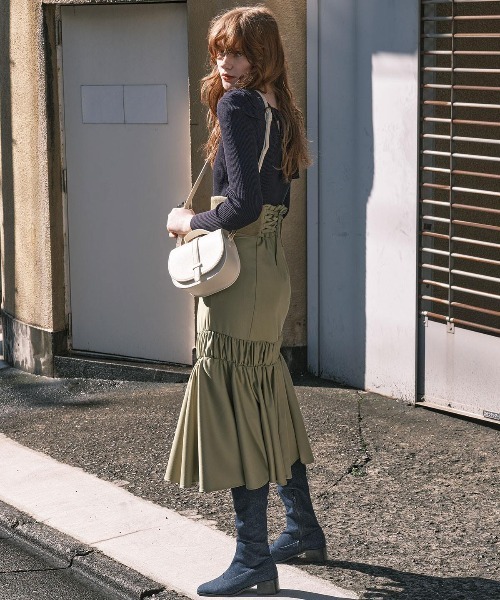 REDYAZEL（レディアゼル）の「バックリボンパワショルリブニット（ニット/セーター・レディース・オフホワイト/イエロー/ブルー/ネイビー・FREE）」の14枚目の写真