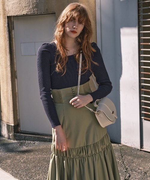 REDYAZEL（レディアゼル）の「バックリボンパワショルリブニット（ニット/セーター・レディース・オフホワイト/イエロー/ブルー/ネイビー・FREE）」の13枚目の写真