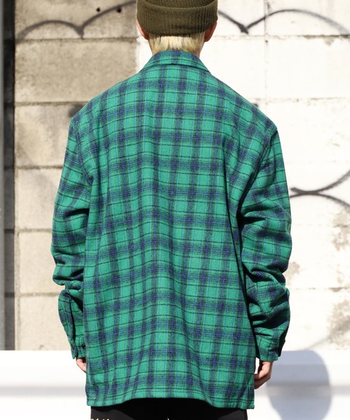 PLEASURES(プレジャー)の「PLEASURES/プレジャーズ PLVODKA FLANNEL ネルシャツ チェック グラフィックプリント(シャツ/ブラウス・メンズ・ピンク/グリーン・L/M/XL)」の4枚目の写真