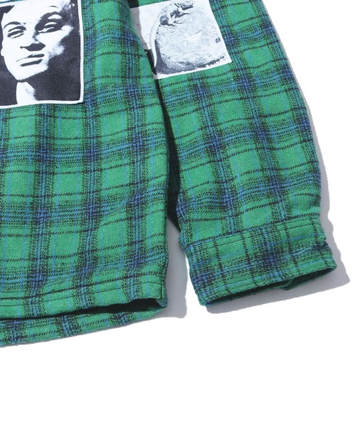 PLEASURES(プレジャー)の「PLEASURES/プレジャーズ PLVODKA FLANNEL ネルシャツ チェック グラフィックプリント(シャツ/ブラウス・メンズ・ピンク/グリーン・L/M/XL)」の11枚目の写真