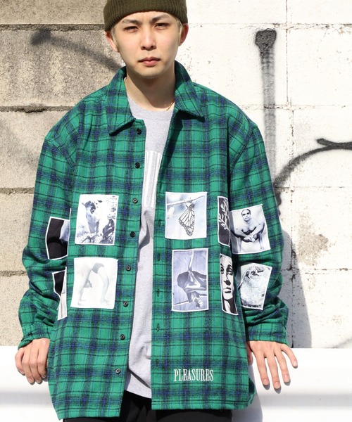 PLEASURES(プレジャー)の「PLEASURES/プレジャーズ PLVODKA FLANNEL ネルシャツ チェック グラフィックプリント(シャツ/ブラウス・メンズ・ピンク/グリーン・L/M/XL)」の18枚目の写真