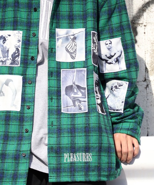 PLEASURES(プレジャー)の「PLEASURES/プレジャーズ PLVODKA FLANNEL ネルシャツ チェック グラフィックプリント(シャツ/ブラウス・メンズ・ピンク/グリーン・L/M/XL)」の20枚目の写真
