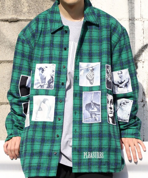 PLEASURES(プレジャー)の「PLEASURES/プレジャーズ PLVODKA FLANNEL ネルシャツ チェック グラフィックプリント(シャツ/ブラウス・メンズ・ピンク/グリーン・L/M/XL)」の19枚目の写真