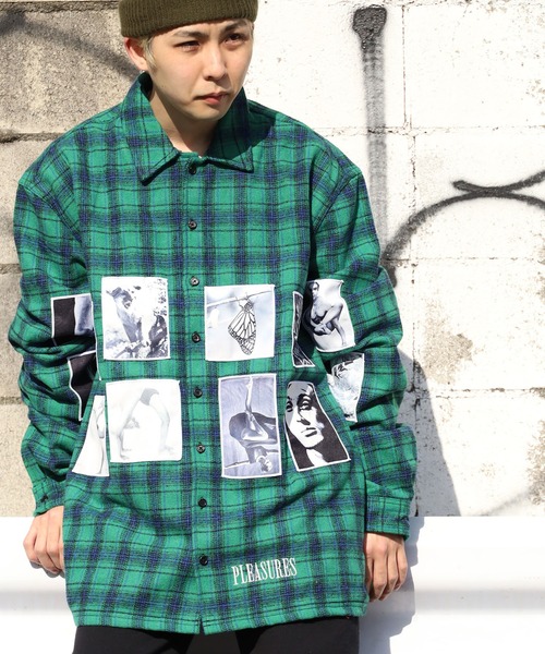 PLEASURES(プレジャー)の「PLEASURES/プレジャーズ PLVODKA FLANNEL ネルシャツ チェック グラフィックプリント(シャツ/ブラウス・メンズ・ピンク/グリーン・L/M/XL)」の16枚目の写真